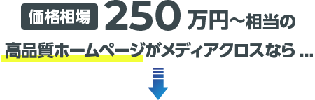 価格相場300万円相当の高品質ホームページがメディアクロスなら…
